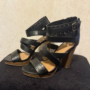 Report Black Studded Heeled Sandals